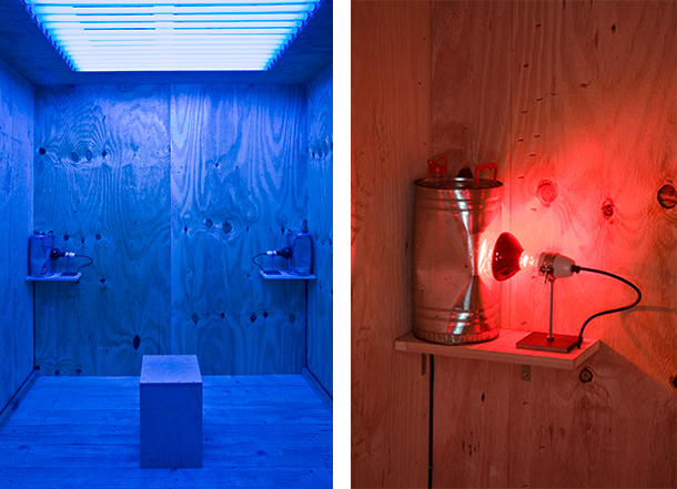 sauna blue and red